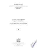 Modèle Mathématique: Journées d'étude des 6-7-8 novembre 1972