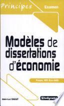 Modèles de dissertations d'économie