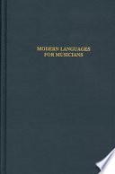 Modern Languages for Musicians