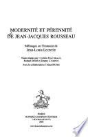 Modernité et pérennité de Jean-Jacques Rousseau
