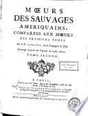 Moeurs des sauvages américains