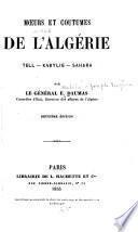 Moeurs et coutumes de l'Algérie
