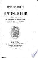 Mois de Marie historique de N-D. du Puy