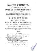 Monde Primitif, Analyse Et Comparé Avec Le Monde Moderne ... Avec Des Figures En Taille - Douce