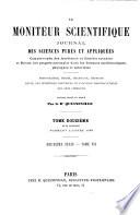 Moniteur scientifique du chimiste et du manufacturier