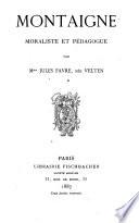 Montaigne moraliste et pédagogue