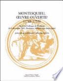 Montesquieu, oeuvre ouverte? (1748-1755)