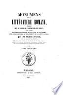 Monumens de la litterature romane