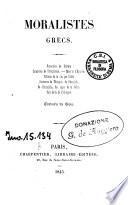 Moralistes grecs