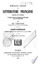 Morceaux choisis de littérature française (prose et poésie)