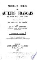 Morceaux choisis des auteurs français du moyen âge à nos jours