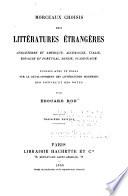 Morceaux choisis des littératures étrangères