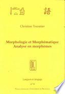 Morphologie et morphématique