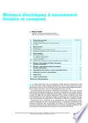 Moteurs Electriques a Mouvement Lineaire et Compose