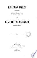 Motion d'enquete de M. le duc de Maddaloni