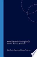 Musico-poetics in Perspective
