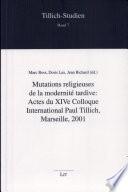 Mutations religieuses de la modernité tardive
