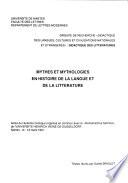 Mythes et mythologies en histoire de la langue et de la littérature