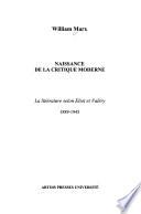 Naissance de la critique moderne