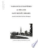 Naissances et baptêmes paroisse Saint-Benoît, Qc, 1800-1836: Le-Yo