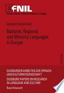 National, Regional and Minority Languages in Europe