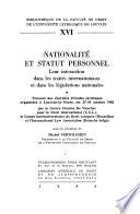 Nationalité et statut personnel