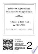 Nature et signification du discours marginalisant