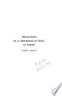 Négociations de la république du Texas en Europe, 1837-1845