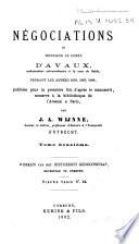 Négociations de Monsieur le Comte d'Avaux