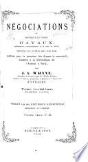 Négociations de monsieur le comte d'Avaux