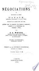 Négociations de Monsieur le Comte d'Avaux