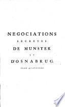 Negociations Secretes Touchant La Paix De Munster Et D'Osnabrug