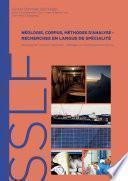NÉOLOGIE, CORPUS, MÉTHODES D’ANALYSE - RECHERCHES EN LANGUE DE SPÉCIALITÉ