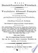 Neues deutsch-französisches Wörterbuch