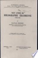 Neuf années de bibliographie érasmienne, 1962-1970