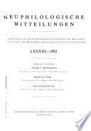 Neuphilologische Mitteilungen