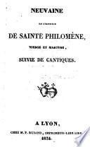 Neuvaine en l'honneur de sainte Philomène, vierge et martyre