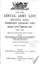 New Annual Army List, Militial List, and Indian Civil Service List ...