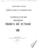 Nomenclature et répartition des tribus de Tunisie