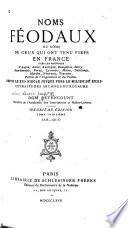 Noms féodaux