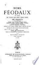 Noms féodaux