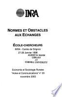 Normes et obstacles aux echanges