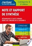 Note et rapport de synthèse