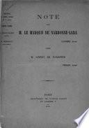 Note pour le marquis de Narbonne-Lara contre Aimery de Narbonne