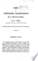 Note sur certaines colorations de la lune et du soleil