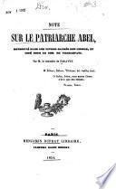 Note sur le patriarche Abel