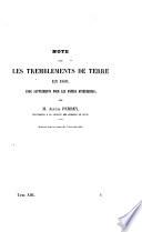 Note sur les tremblements de terre en 1859, avec suppléments pour les années antérieures