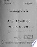 Note trimestrielle de statistique