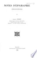 Notes d'épigraphie indochinoise