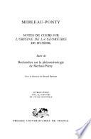 Notes de cours sur L'Origine de la géométrie de Husserl